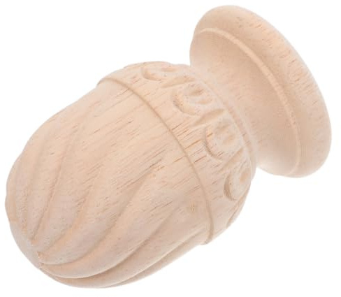 Yardenfun Embouts en Bois Brut pour Poteaux D'escalier Vintage, Chapiteaux Décoratifs en Bois Beige, Ornements Élégants pour Rambarde Intérieure et Ambiance Chaleureuse
