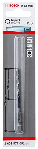 Bosch Professional Impact Control HSS Twist Drill Bit (for metal, 3.5 x 39 x 79 mm, accessories for impact drills)