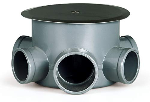 ABRISA Bote Sifónico PVC Tuberias Ø 110 mm. Salidas Ø 50 y 40 mm. Altura 105 mm.