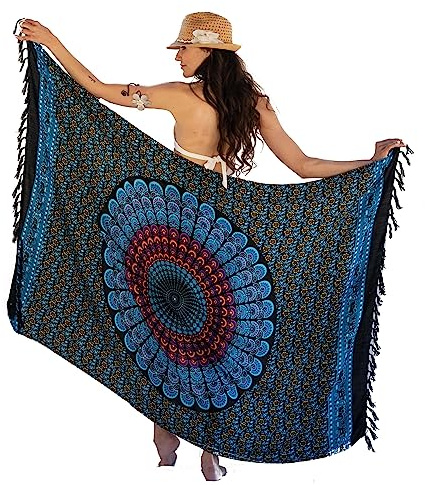 NELUHA Sarong Mandala blå, Mandala blå, 200x150cm