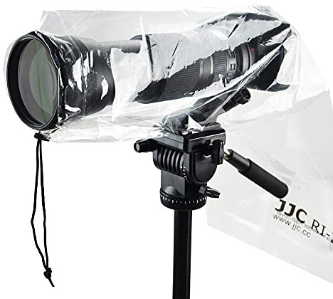 JJC Copertura antipioggia per fotocamera, protezione impermeabile antipioggia per fotocamera Canon Nikon Sony DSLR con obiettivo lungo fino a 45 cm (2 pezzi)