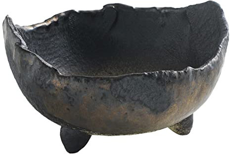 Wazakura Banko Bonsai Pot Japanese Handmade Rustic Crescent Shape 12cm (4.72) MADE IN JAPAN, Ceramic Garden Planter, Decorative Flower Vase, Outdoor and Indoor Plant Pot - Black and Brown