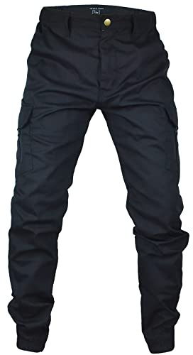 Men's Black Tactical Pants Work Cargo Pants for Men with Pockets Ripstop