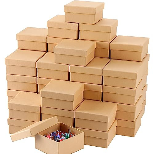24 Stück quadratische Pappmaché-Box, kleine Geschenkbox mit Deckel, 9.9 cm, stapelbar, DIY, Karton, Basteln, leere Boxen für Kinder, Erwachsene, Decoupaging, Malerei, Aufbewahrung von Schmuck, Schatz