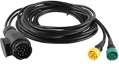 AOHEWEI Anhängerkabel 5m Stecker 13-polig und 2x Stecker 5-polig Kabelbaum mit Bajonettstecker für Anhängerbeleuchtung Rückleuchten