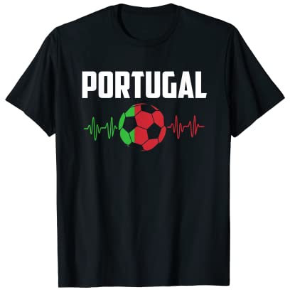 Portugal Football Portugiesischer Fußball Herzschlag T-Shirt