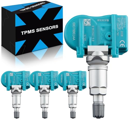 YZHIDIANF Pre-Programed Tire Pressure Sensor for:-Jeep Wrangler 2007-2012 Grand Cherokee 2005-2007 Compass Patriot for:-Dodge Caravan Charger for:-Chrysler 200 300 315MHz TPMS Sensors 68078861AA (4)