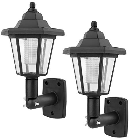2 Faroles Solares de Pared, Luz de Porche Hexagonal Vintage, Luz LED Decorativa Solar Impermeable para Exteriores, Aplique de Pared con Sensor de Movimiento para Valla, Pared, Jardín, Terraza,(#1)