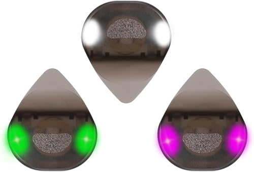 JIZZUGitarrplektrum LED, 3 stycken LED-lysande glow plektrum för musikälskare och nybörjare