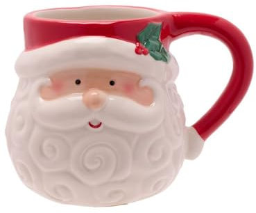 The Seasonal Gift Co - Santa & Friends - Jolly Santa Red & White Mug - Whimsical Christmas Gifting & Homeware Present for Tea, Coffee & Holiday Festive Drinking.
