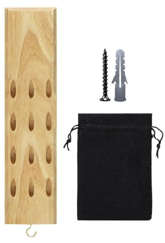dart wall holder, dart storage display rack, 15.79x4.09x0.79 inches, wooden material, natural wood color, wall mounted darts organizer, for living room game