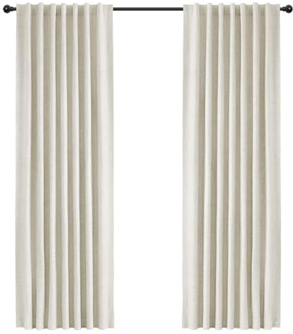 INOVADAY 100% Cortinas Opacas 2 Piezas Cortinas Termicas Aislantes Frio y Calor, Cortina Salon Dormitorio 140x260 CM, Beige