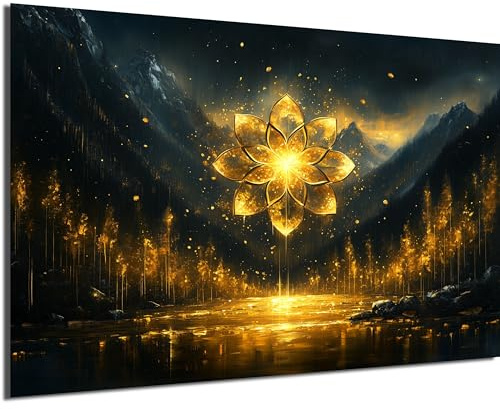 DRO Design - Lebensbaum Leinwand 56x84 cm XXL Groß Deko Schlafzimmer Aesthetic Leinwandbilder Wohnzimmer Gemälde Foto Geschenk Living Room Decoration Kunst