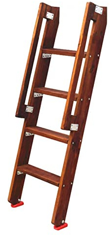 Retro Loft Wood Bunk Bed Ladder 4 Step Space Saving Design for RV Caravan Kitchen and Cabinet Installation Solution for Small Spaces