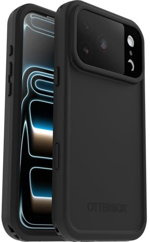 OtterBox Frē Series MagSafe skal för iPhone 17 Pro Max, vattentätt (IP68), stöttåligt, smutssäkert, med inbyggt skärmskydd, tillverkat med hållbarhet, testad till militärstandard x5, Svart