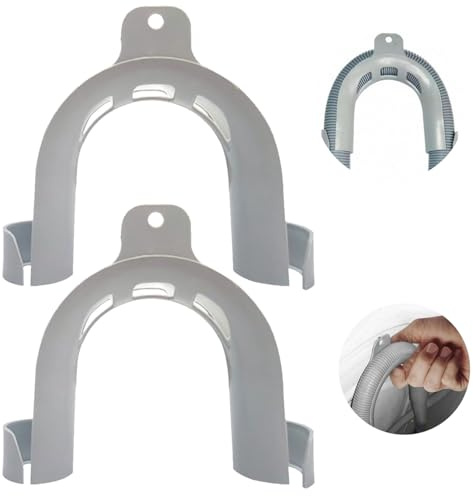 Ji liangli 2 Pezzi Set di Arco di Supporto PVC per Tubo di Scarico Lavatrice e Lavastoviglie,a Forma di U Curvo,Fissaggio Guida per Tubo di Drenaggio,Supporto per Tubo di Scarico della Lavatrice