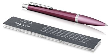 Parker Urban Kugelschreiber magenta mit mittlerer Spitze schwarze Tintenpatrone (1975419) Stift mit Geschenkbox dunkelviolett