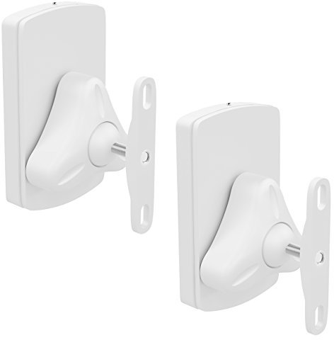 deleyCON 2x Supporti Staffe Universali per Altoparlanti e Casse Acustiche Girevoli + Inclinabili, Peso fino a 10kg Montaggio a Soffitto + Montaggio a Parete - Bianco