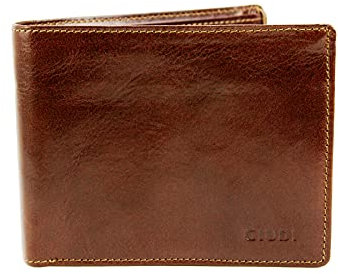 Giudi ® - Herren-Geldbörse aus Rindsleder, Kartenhalter, Münzfach, Echtleder.