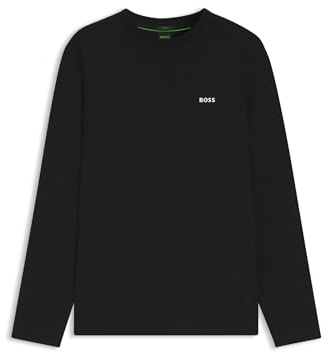 BOSS T-Shirt en Coton Stretch À Logo Contrastant