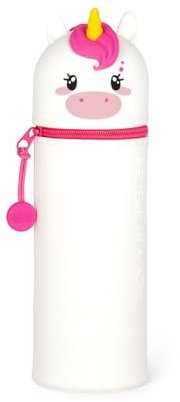 LEGAMI - 2-in-1 Weiche Silikontasche - Kawaii, Giraffe Schultasche, Tischstifthalter, Reißverschluss, Silikon, Stiftetasche Buntstifte Marker, H 18,5 cm