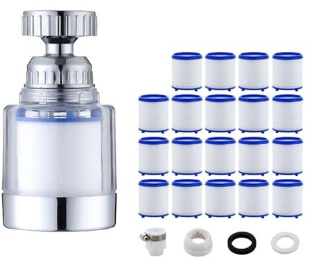 Transparenter Leitungswasserfilter, austauschbares Filterelement, Wasserhahn-Entkalker-Aufsatz, auszutauschen, passend for Wasserhahn(19 Cartridges)