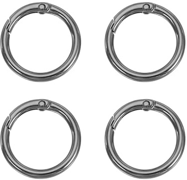 PATIKIL 4Pcs Anillos O de resorte 1.3 Pulgadas Clips redondos Broches Negro