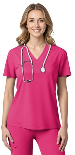 Anwrtuk Women's Medical Scrubs Top,V-Neck Short Sleeve for Nurses,Dentists