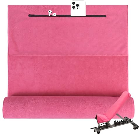 Flow fire Sporthandtuch Fitnessstudio, 120 x 50 cm mit Reißverschluss | Weiches Hautgefühl, schnelle Feuchtigkeitsaufnahme, praktische Reißverschlusstasche, breite Geräteabdeckung für Fitnessstudio