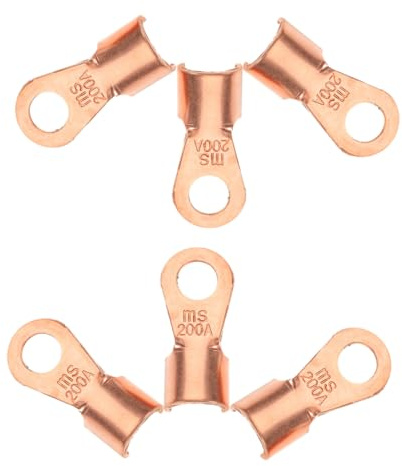 UKCOCO 6 pièces Cosses Électriques Cuivre à Sertir Connecteurs de Câble Batterie Ouverts Bornes de Raccordement pour Fils Compatibles Installation Rapide et Conductivité