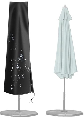 Qkbuza Cubiertas para sombrilla de terraza – Funda protectora para exterior Parasol | Funda protectora resistente al polvo para balcón, jardín, terraza, área de piscina, muebles de jardín