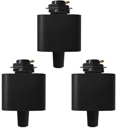 Bravsekai H Type 3-Wire Track Lighting Adapter for Track Lights, Pendants, 120V 3PCS Black Connectors for H Style Single Circuit Systems