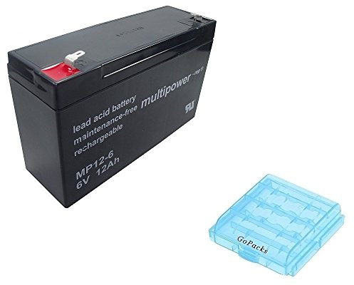 Blei-Gel Multipower Akku MP12-6 AGM 6V 12Ah bgl. Xinleina 3-FM-10 XK06-006-00527 Youlee 3-FM-10A + Gopacks Batterie-/Akkubox (4xAAA/AA) Accu Batterie Battery Bateria Akkubatterie