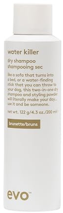 Evo water kill dry shampoo brunette 200ml I 2-in-1 Trockenshampoo, Styling Spray für alle Haartypen, braunes Haar I Weniger Schäden durch Waschen, Föhnen I vegan, ohne Sulfate