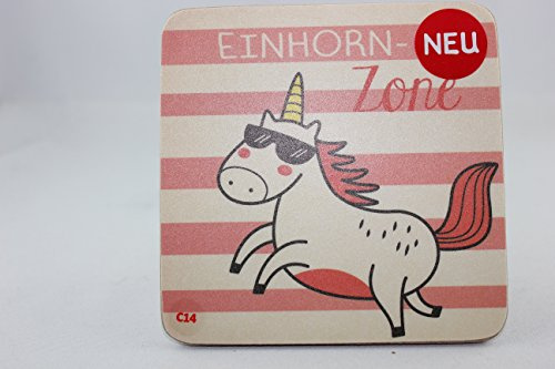 Sheepworld, Gruss und Co - 45448 - Untersetzer Nr. C14, Einhorn - Zone, Kork, 9,5cm x 9,5cm