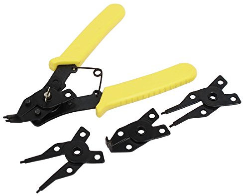 Aexit 165mm Handwerkzeuge Länge Außen Intern Sicherungsring-Zange Set handliches Werkzeug 4 Zangen & Kneifzangen in 1