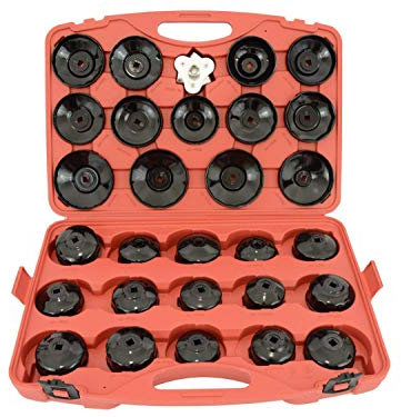 TC TECHNIC 31 Pezzi Set Chiavi per filtro olio a tazza,Chiave per smontaggio filtro dell'olio,Tappi Filtro Olio