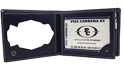 Piel Cabrera Cartera Porta Placa Policia Nacional Honores Azul