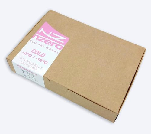 NZEROWAX - Blocco di sciolina organica Cold - Pink, 500g | Sciolina vegetale ecologica per neve asciutta, 4ºC / -12ºC, per sci