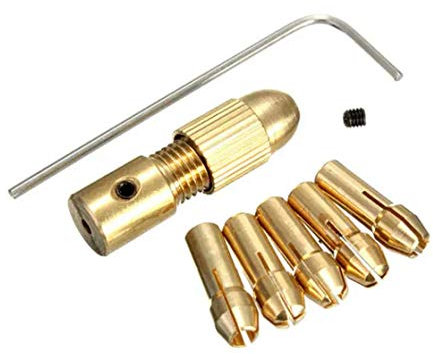 WEKOW 8pcs 0.5-3mm Juego De Portabrocas De Taladro Eléctrico Pequeño Con Pinza Micro Twist Con Llave Allen