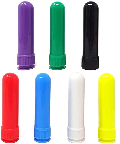 Ätherisches Öl Röhren,7PCS Kunststoff Aromatherapie Röhren mit Docht Ätherische Öl-Aromatherapie-Naseninhalationsröhrchen,7 Farben