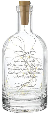 polar-effekt Bottiglia di Luce Decorativa con Incisione Personalizzata, con Illuminazione a LED, Idea Regalo Fai da Te, Tendenza per la casa, Regalo per