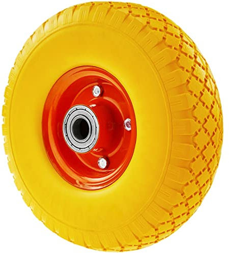 PrixPrime - Roue Pleine Jaune pour brouette 10x3” et 100Kg