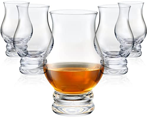 Whiskey Glasses Set of 6 - Clear Mint Julep Shot Glass Bar Gift Sake Sets, Old Fashioned Brandy Snifter Drinking Glasses Whisky Glass for Scotch Bourbon Liquor Tequila Gin Tonic Cognac Vodka Cocktail