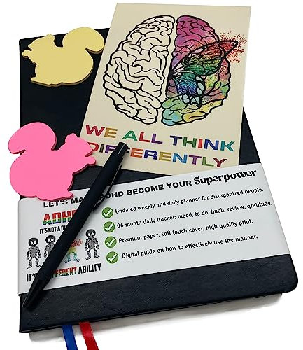 ADHS-Organisationsplaner für Erwachsene: Der 6-monatige undatierte Wochen- und Tagesplan-Organizer für neurodivergierende Personen, verbessert den Fokus und die Produktivität für ADS und