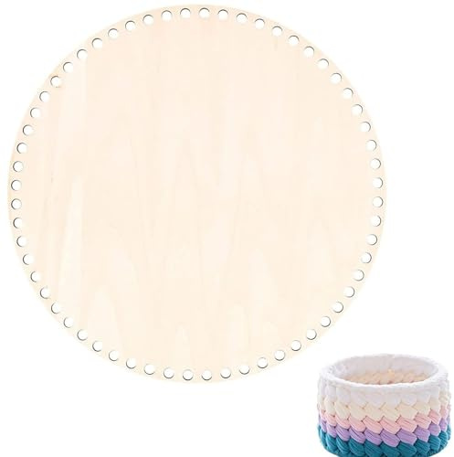 Callstick 30Cm NatüRlicher Korb Boden mit Loch, Kreis Leerzeichen Basis für Mach Es Selbst Stricken HäKeln Beutel Boden Former