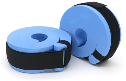 LEMCC Set mit 2 Schaumstoff-Schwimmmanschetten, Wasser-Aerobic-Schwimmring-Fitness-Übungsset, Wassergewichte für Poolübungen, Knöchelgewichte, Arme, Gürtel mit Schnellverschluss-Schnalle für(Blau)