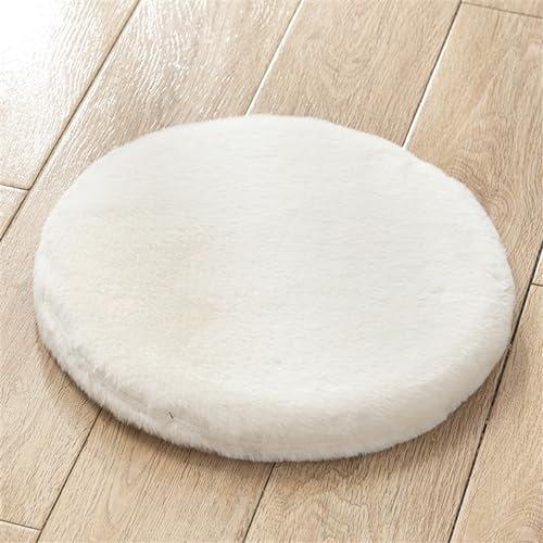 Ueiwffzo Sitzkissen Memory Schaum Rund Stuhlkissen, Plüsch Sitzpolster Sitzauflagen rutschfest Gemütlich Sitzpolster für Tatami Garten Büro (Beige,40 * 40cm)