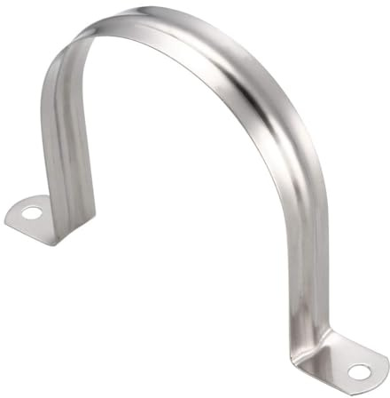 Unifizz 100mm(3.94) Rigid Pipe Strap 2 Holes U Bracket Cable Clamp, 304 Stainless Steel Tension Tube Clip Conduit Clamp Hanger 1pcs