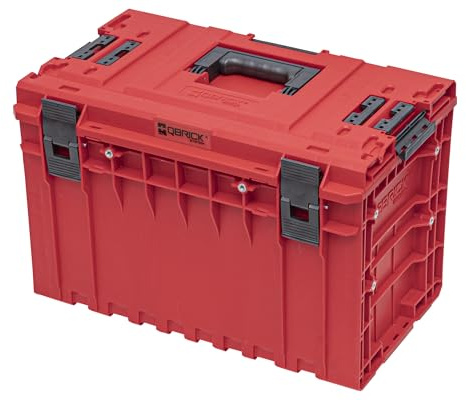 QBRICK - Werkzeugkoffer Leer - Werkzeug Organizer Stapelbar, Werkzeugkasten XXL aus Robustem Kunststoff - Kompatibel mit ONE und PRO - System ONE 2.0 450 Vario RED Ultra HD - 52 L